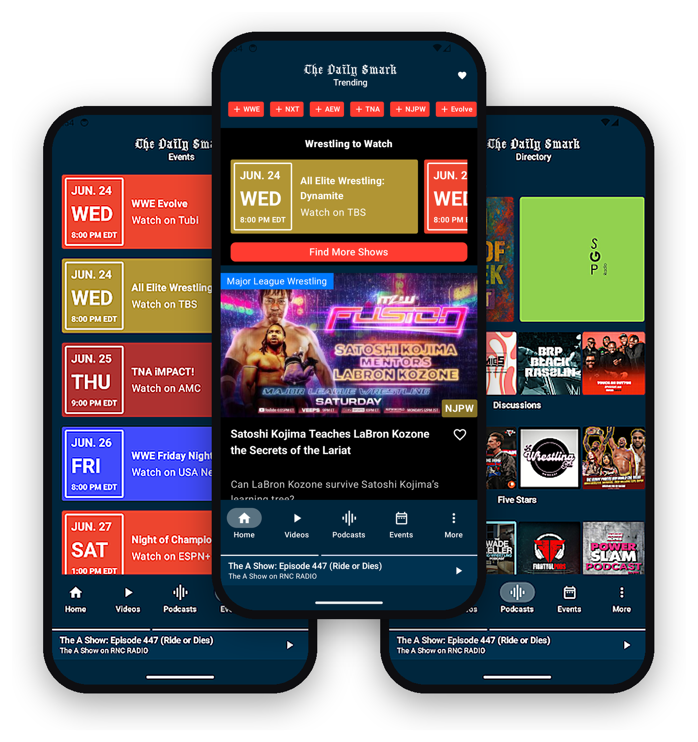 The Daily Smark app running on Android phones